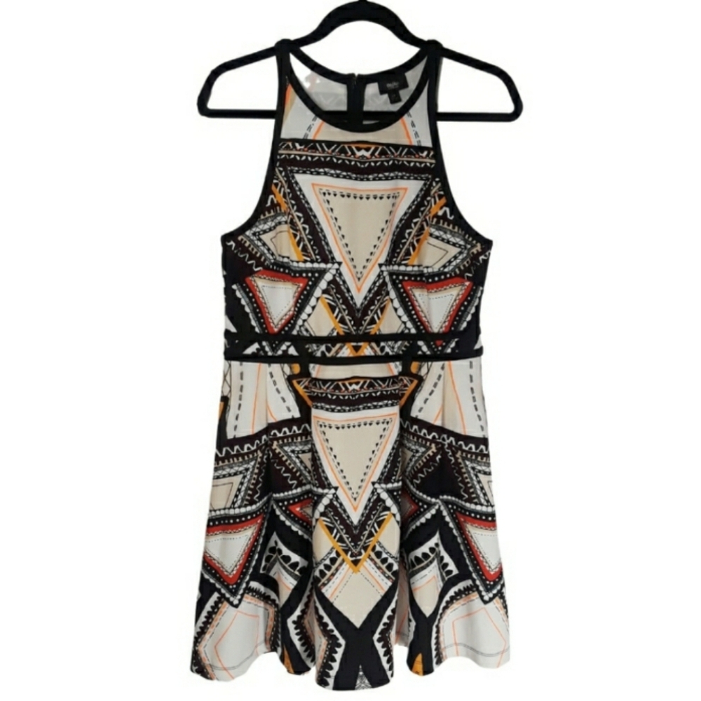 MOSSIMO Tribal Geometric Print Fit and Flare Sleeveless Dress Large - Picture 2 of 7